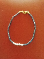 Sapphire Bracelet with Genuine Pearls
