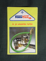 Kártyanaptár,Ferrovill vas iparcikk üzletek,zár,lakat, 1987  (6)