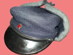1950'S RÁKOSI ÉRA - EXTRÉM RITKA MÁV - VASUTAS TÉLI shildes USHANKA SAPKA HIBÁTLAN 53-s méret