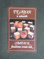 Kártyanaptár,Compack csomagoló vállalat,Budapest,fémdobozos aromás tea , 1987  (6)
