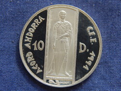 Andorra 10 Diners 1993 0.925-ös ezüst, 31,49 g ECU Customs Union Proof (RR mindössze 25.000 példány)