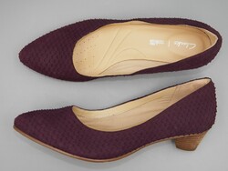 CLARKS bőr magassarkú cipő, 40 -es - padlizsán színű