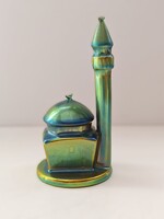 Eredeti Zsolnay eozin „Minaret” dísztárgy – 9737-es modell – Pécs – 13,5 cm Eredeti Zsolnay eozin „Minaret” dísztárgy – 9737-es modell – Pécs – 13,5 cm