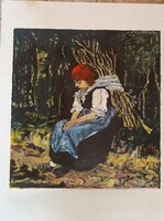 Munkácsy nyomán ... rőzsehordó asszony