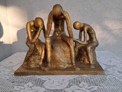 SZV szignós mestermű hatalmas szobor csoport