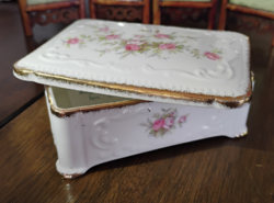 Gyüjtői! PARAGON „Victoriana Rose” Fine Bone China fedeles porcelán ékszertartó / bonbonier