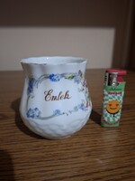 Zsolnay pajzspecsétes porcelán hasas / pocakos virág mintás, emlék bögre. Jelzett. Sérült