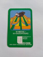 KPM KÖZÚTI IGAZGATÓSÁG Budapest kártyanaptár 1978 - KPM UTINFORM KPM KÖZÚTI IGAZGATÓSÁG Budapest kártyanaptár 1978 - KPM UTINFORM