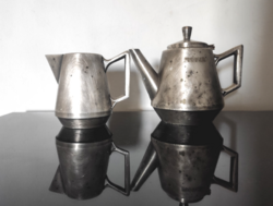 Alpakka artdeco kávés szet