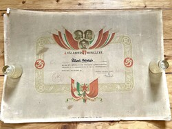 Választási munkáért oklevél, emléklap, Rákosi-kor, 1949