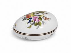Herendi kézzel festett porcelán bonbonier / ékszertartó – gyümölcsös dekor