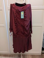 AMARTI női S-es női 36-os bordó színű ,indiai stílusú egész ruha, elegáns, különleges, új cimkés