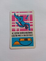 SZOT MUNKAVÉDELMI OSZTÁLYA kártyanaptár 1977 - EGYÉNI VÉDŐESZKÖZÖKKEL ELŐZZÜK MEG A BALESETEKET