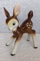 Vintage Wagner & Apel német porcelán őzike, 16,5 X 12,5 cm, jobb füle hegyén apró csorbulás