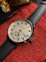 Tavannes pocket watch converted into wristwatch with glass back from the 1930s