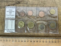 -AX630- Görög euró forgalmi sor érmekészlet szett 2002 euro érme készlet