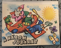 Három jóbarát retró , térbeli mesekönyv 1973