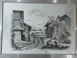 Charcoal drawing. Graphic art.