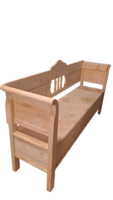 Folk Horse Cart, Armchair Chest, Armrest Box with Lid, Armchair Bench Horse Cart