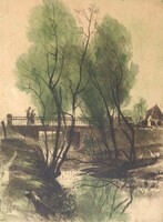 (K) Csurgói Máté Lajos (1931-) : Patak híddal