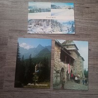 3 db Tátra/Tatry, Szlovákia színes képeslap 1980-1990-es évekből, nem írott