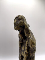 Modern bronze small sculpture: „Walking figure” (Vilt Tibor's orbit, 20th century)