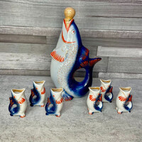 Retro halas szovjet porcelán italos készlet