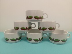 Ritka! Alföldi porcelán makkos - tölgyfaleveles leveses, teás csésze szett