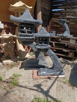 Minimál Antracit szürke Egzotikus kertépítő Kő lámpa  szikla  kerti tó pagoda műkő szobor