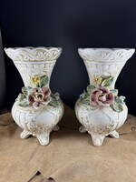 Beautiful Capodimonte Italian vase pair