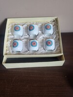 Ritka retro Hollóházi porcelán Unicum pohár készlet – Eredeti dobozában (6 db BULIV)