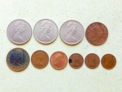 Anglia 10 db Különböző Érme 1/2 1 Penny 2 10 Pence 1968-2006