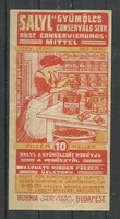 1920.- 1 db számolócédula - SALYL - gyümölcs - Coserváló szer