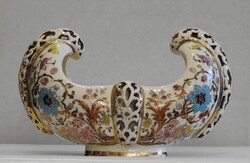 Fischer Ignác budapesti Porcelán- és Majolikagyár - Gyümölcsös Kínálótál 19. sz. Hibátlan, Jelzett!