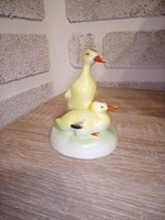 Aquincum porcelán madárpár, kacsapár. Hibátlan. Jelzett