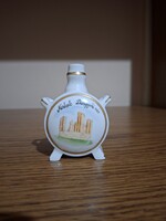Ritka Anita porcelán emlék Miskolc Diósgyőri vár emlék kulacs. 8,2 cm. Hibátlan.Jelzett