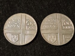 2 x 1976 200 Ft coins from the painter series