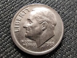USA Roosevelt 1 dime 1988 P enyhén félrevert