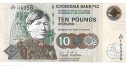 10 font pound pounds 2007 Skócia Clydesdale Bank D. Thorburn Gyönyörű