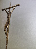 Vintage Erwin Huber bronz kereszt korpusszal bronz feszület jelzett
