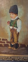 Jánossy szignóval olaj karton festmeny