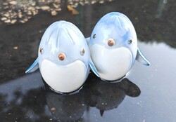 Nagyon ritka aquincum Ősz Szabó Antónia porcelán aquazur pingvin pár. Kis sérülés.