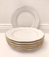 HIBÁTLAN! Herendi fehér - arany mintájú  6 db porcelán csemegés tányér