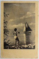 Képeslap, Balaton , üdvözlő, vitorlás (P3)