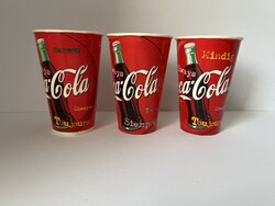 3 db papír Coca Cola pohár 1996.