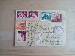 Horvát NDH 1944 Sarajevo Zagreb cenzúrázott ajánlott díjjegyes
