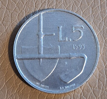 San Marino 5 líra, 1993