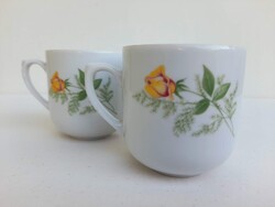 Sarga rozsas Kahla (NDK) porcelan bogre par