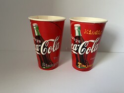 2 db papír Coca Cola pohár 1996.