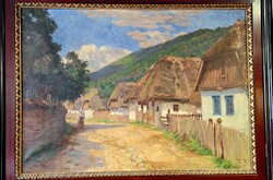 Jenser Mihály /Rudna, 1861-1940/: Falusi utca Debrecenben 1913.